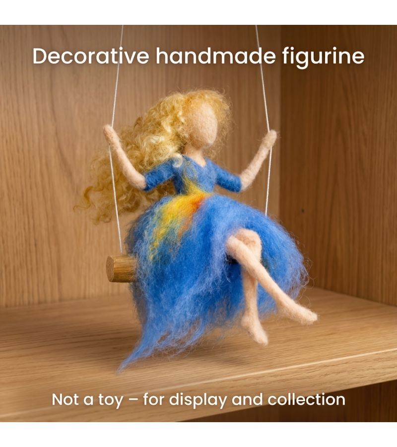 DIY Wool Felting Kit Swinging Fairy YTS069 Crafting Set with Full English Instructions for Home Decor Gift Idea for Friends Family and Couples - Image 1