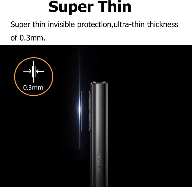 ZARALA Camera Lens Protector for Samsung Galaxy Z Fold 6, HD Tempered Glass Camera Cover Screen Protector, Metal Individual Ring Cove, Case Friendly Black - Image 5