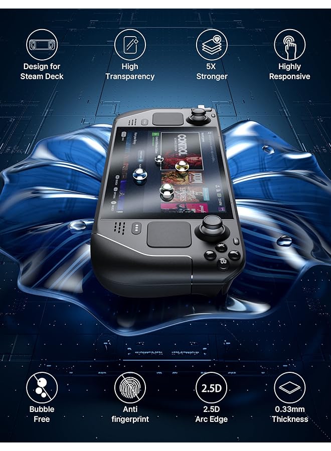 jsaux 2 Pack Screen Protector For Steam Deck Anti Glare Protector 9H Hardness Easy To Install With Guiding Frame Scratch Resistant Matte Tempered Glass Compatible With Steam Deck Oled - Image 2