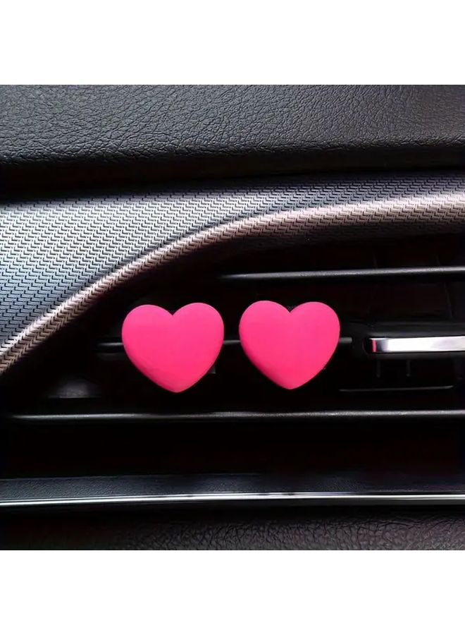 Bright Red Heart Car Air Vent Decorations 2PC Set Interior Accessories - Image 2