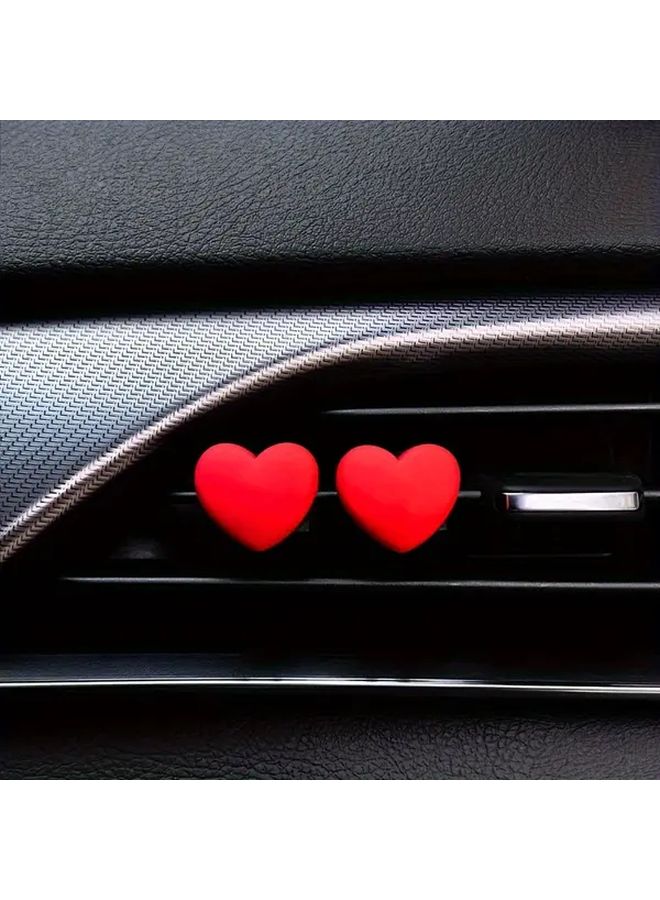 Bright Red Heart Car Air Vent Decorations 2PC Set Interior Accessories - Image 3