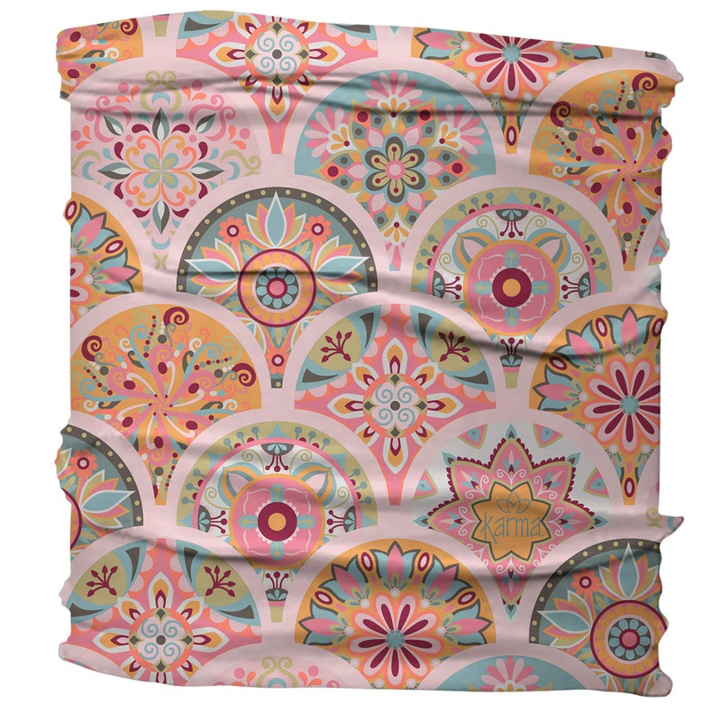 Karma Gifts Pink Medallion Headband for Women - Medium - Fabric Headband and Stretchy Hair Scarf - Pink - Image 2