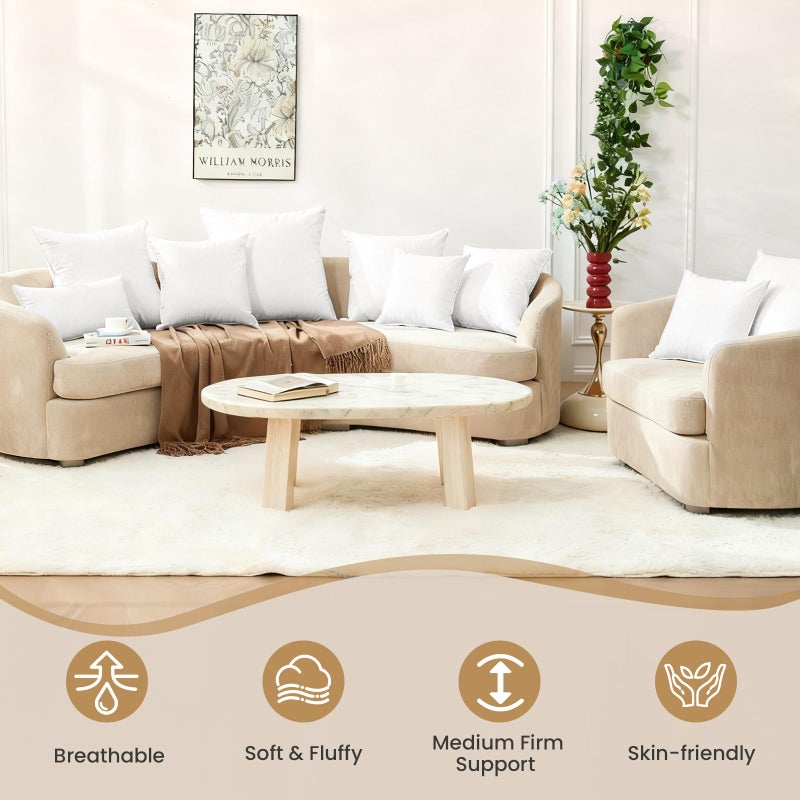 BHZ Throw Pillows 20x20 Euro Pillow Inserts Set of 2, Down Feather Alternative Pillow Inserts, Decorative Soft Large Square White Throw Pillows Insert for Couch Bed Dorm Sofa with Breathable Cover - Image 4