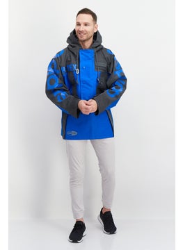 adidas Originals Men Sportswear Fit Long Sleeve Outdoor Jacket, Blue  - Image 3