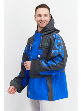 adidas Originals Men Sportswear Fit Long Sleeve Outdoor Jacket, Blue  - Image 4