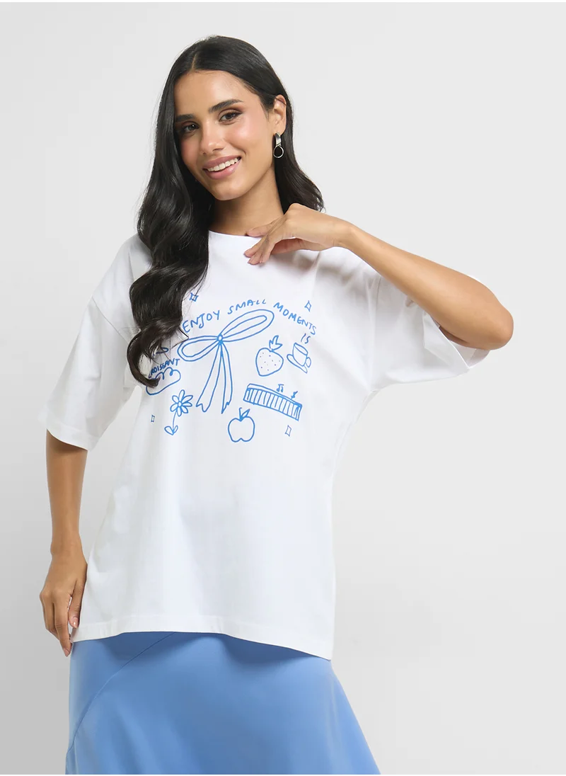 جينجر Oversize Graphic T-Shirt