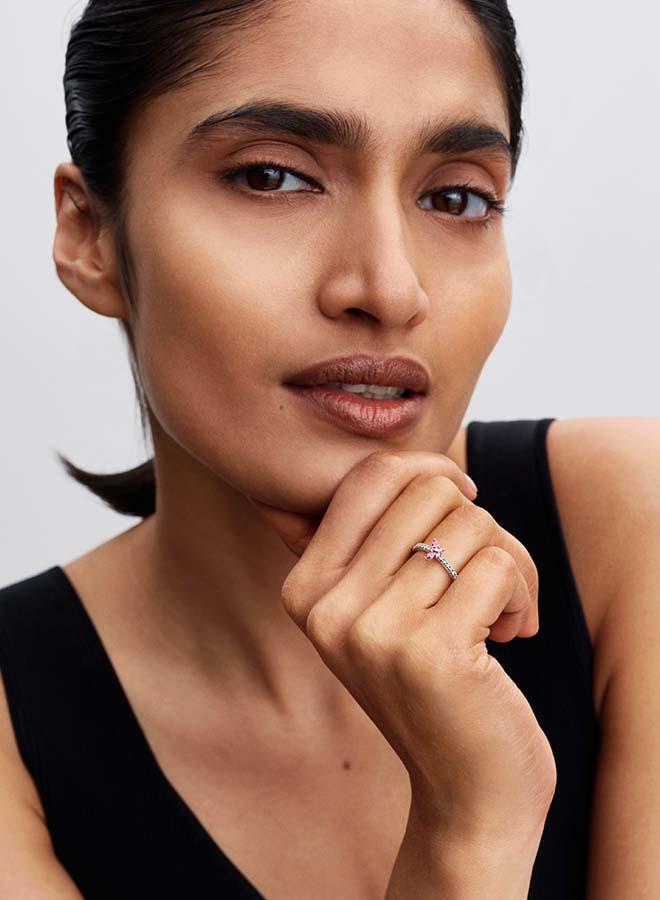 PANDORA Butterfly sterling silver ring with fancy pink and clear cubic zirconia - Image 3