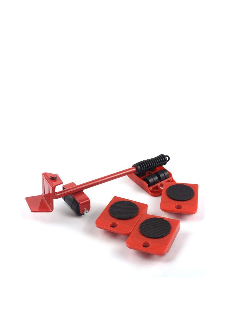 مجموعة أدوات تحريك رافعة الأثاث سهلة الحركة مكونة من 5 قطع، نظام نقل ورفع أجهزة الأثاث الثقيل - الحد الأقصى لوزن الحمل - 330 رطلاً - Image 1