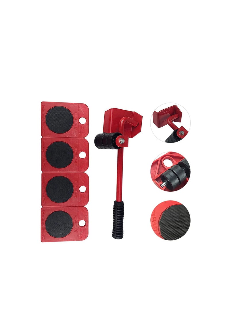 مجموعة أدوات تحريك رافعة الأثاث سهلة الحركة مكونة من 5 قطع، نظام نقل ورفع أجهزة الأثاث الثقيل - الحد الأقصى لوزن الحمل - 330 رطلاً - Image 4