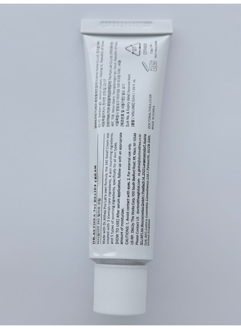 DrAlthea Dr.Althea 345 Relief Cream 50ml Hydrating & Calming Face Cream - Image 3