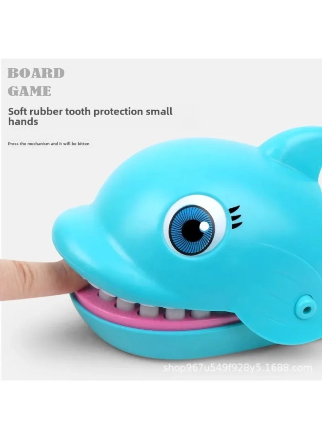 Stress Relief Shark Bite Finger Toy Evil Dog Dinosaur Pirate Bucket Parent-Child Interaction Children's Prank Toys-Color:Dolphin [window Box] Pink - Image 4