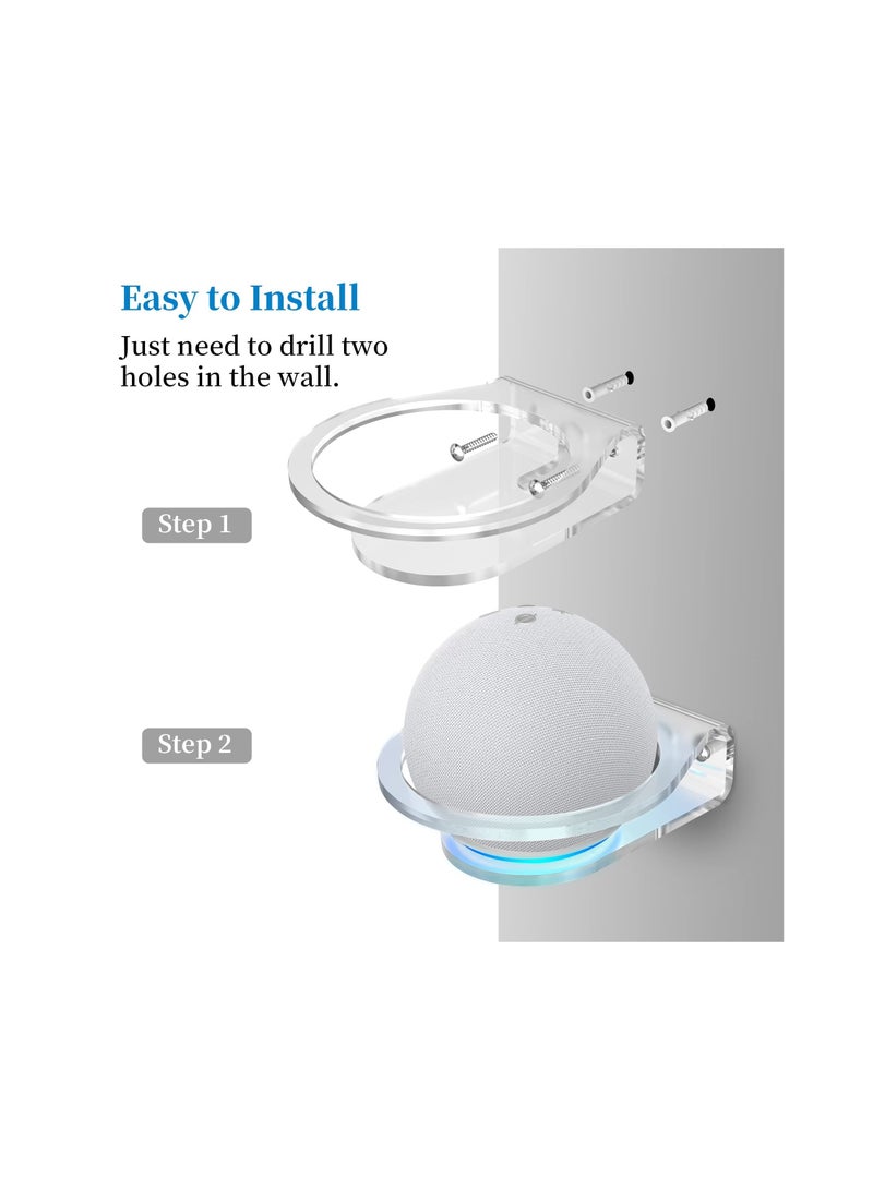 All New 4th Gen Acrylic Holder for Dot4/5, Smart Speaker Stand, Space Saving Solution Bracket Shelf Compatible with Dot5  Dot4 - A transparent and elegant bracket - Image 4
