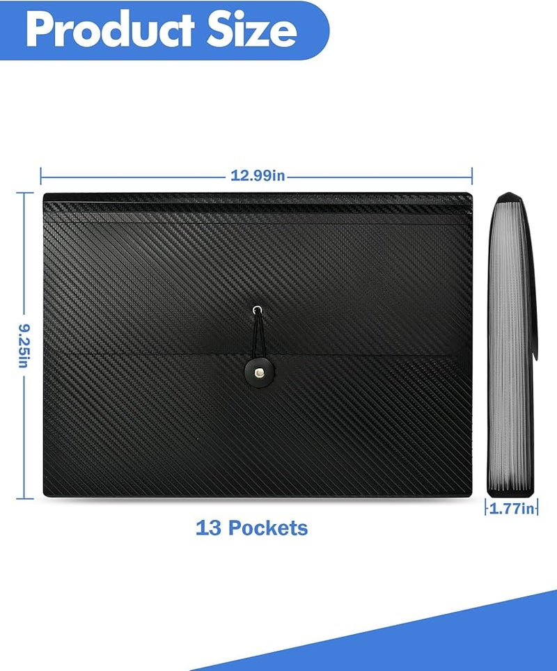 SYOSI File Organizer, Expanding File Folder, Accordion File Holder, with Tabs, Elastic Buckles Closure, A4 Paper Document Organizer, for Home School Office, 13 Pockets - Image 3