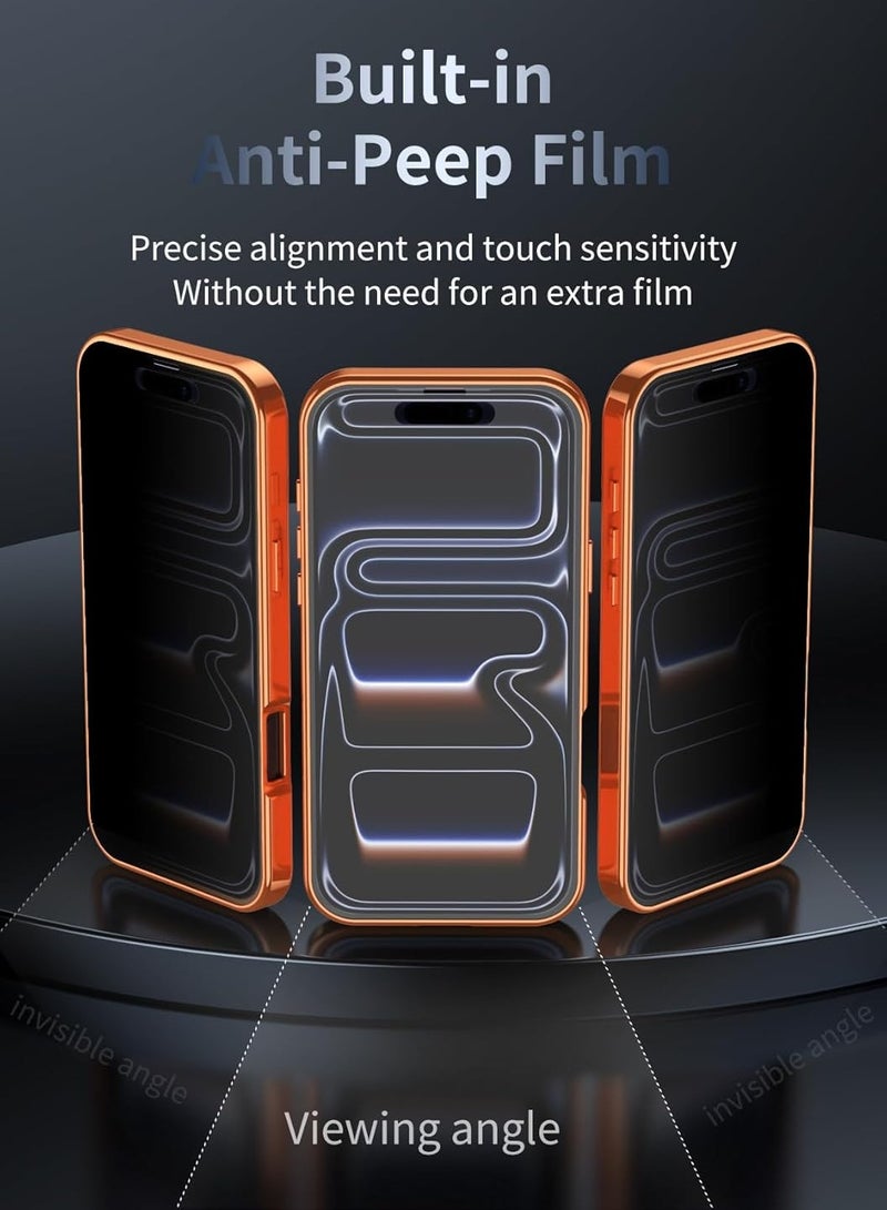 general Metal Bracket Case for iPhone 17 Pro Max Magnetic Full Body Phone Case Built-in Privacy Screen Protector Shockproof Camera Protection Cover - Image 2