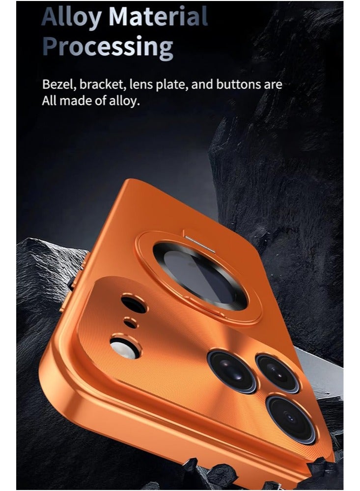 general Metal Bracket Case for iPhone 17 Pro Max Magnetic Full Body Phone Case Built-in Privacy Screen Protector Shockproof Camera Protection Cover - Image 3