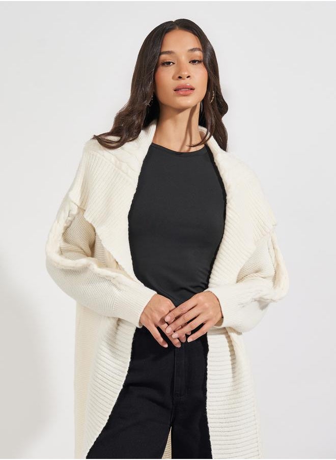 Styli Oversized Longline Chunky Knit Cardigan  - Image 2