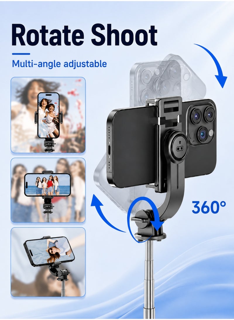 ARNOTEC 26.46inches(67.2cm)Portable Selfie Stick Tripod, 4 in 1 Extendable Phone Tripod Stand with Detachable Wireless Remote & Phone Holder 360° Rotating Mini Travel Tripod Compatible with iPhone 16/15/14/13 Pro/Android/Gopro - Image 5
