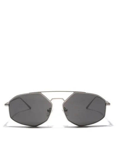 30Sundays POIRET - La French Collection Men Gray Sunglasses - Frame Material: Metal - Lens Color: Gray- Frame Color: Silver - Full Rim