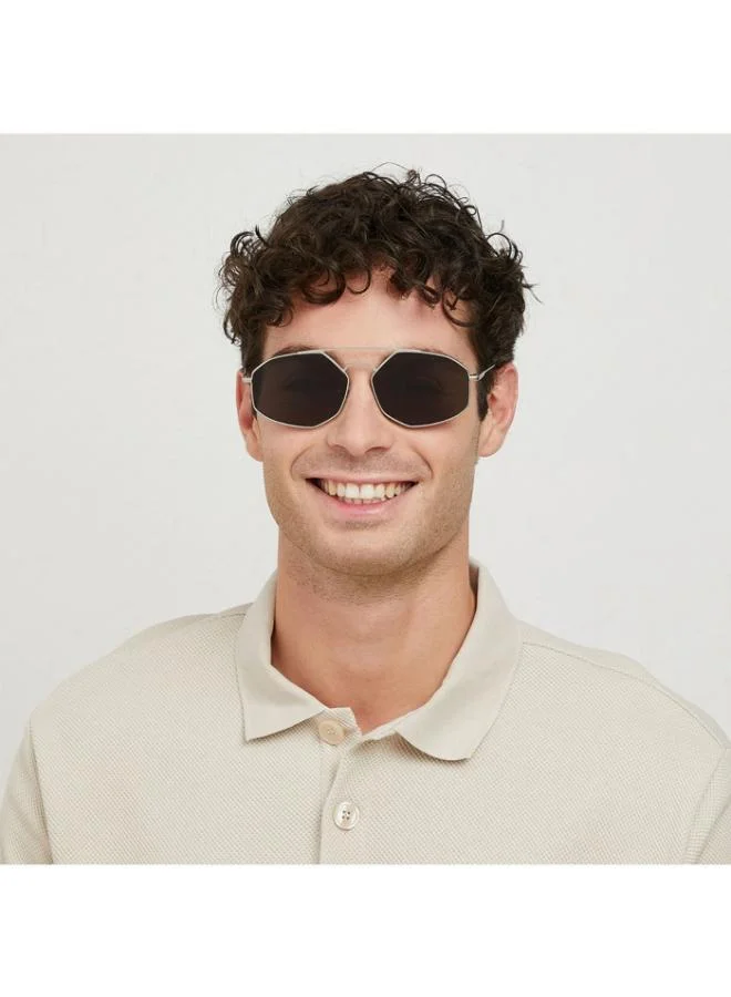 30Sundays POIRET - La French Collection Men Gray Sunglasses - Frame Material: Metal - Lens Color: Gray- Frame Color: Silver - Full Rim