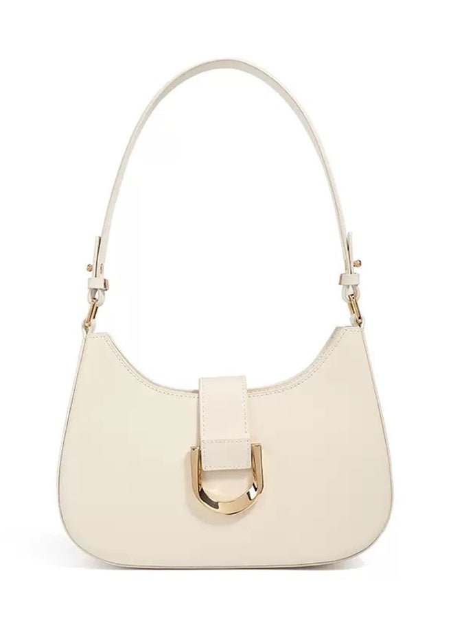 Soft Leather Women's Hobo Shoulder Bag, Elegant Gold Buckle, Daily & Work Use, 25cm - Image 1