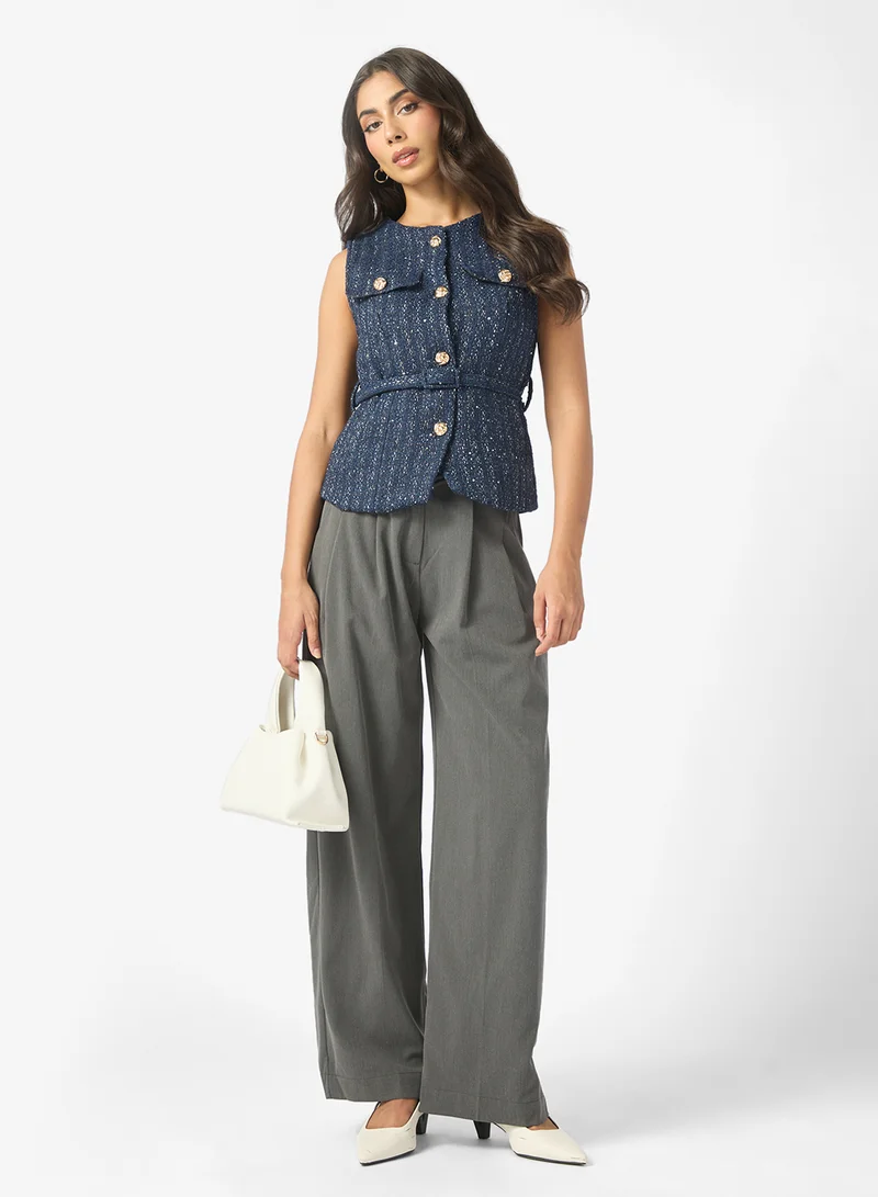ايلا Front Pleat Straight Pant