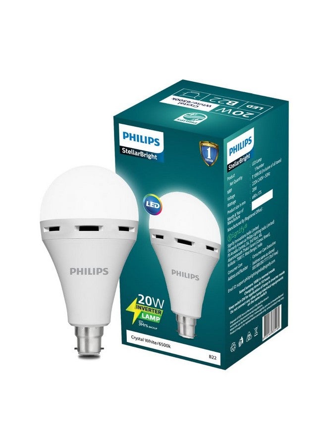 PHILIPS 20W Emergency Bulb|Rechargeable Emergency Bulb for Power Cuts|Backup : upto 3hrs,Crystal White,Pack of 4, b22d, LED - Image 2
