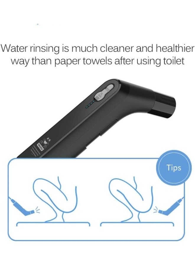 ZEY LUXE Portable Electric Bidet shattaf with 1.2m Hose and 2.3L Container - Rechargeable, Compact, and Versatile Personal Hygiene Solution for Travel, Home, Baby Care, Camping, and More, Black - Image 5