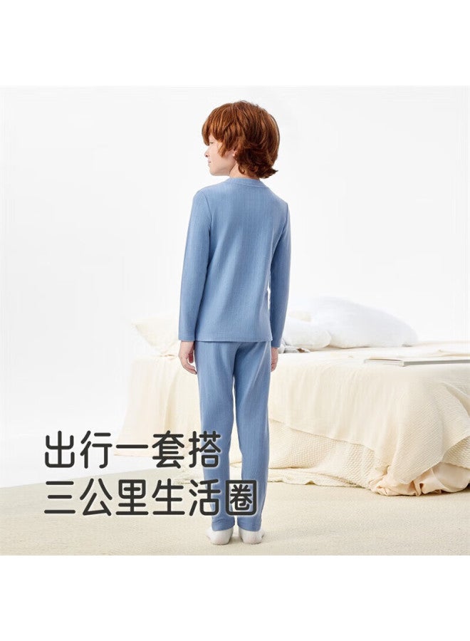 Yeehoo Children's Pajamas Double-sided Fleece Autumn Winter New Boys Girls Thermal Underwear Set - Image 1