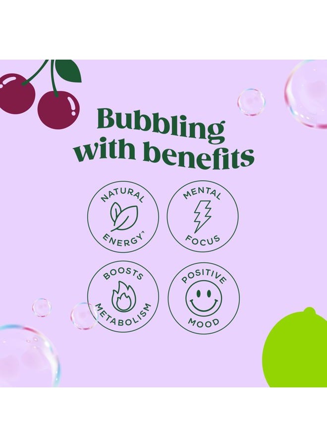 Bloom Nutrition Sparkling Energy Drink - Natural Caffeine, Zero Sugar, 180mg Caffeine - Antioxidant-Rich w/Green Coffee Bean, Green Tea Extract, Prebiotics - Cherry Lime - 12oz 12 pk - Image 4