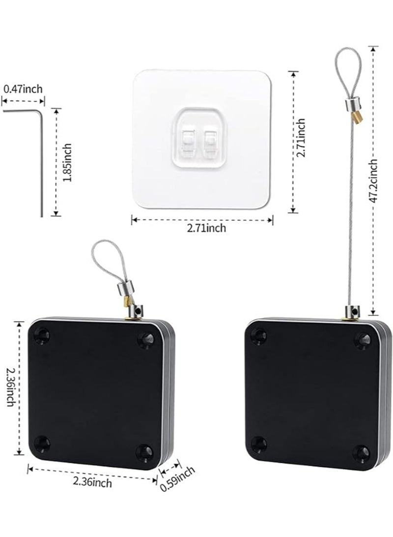 Punch Free Auto Sensor Door Closer,Quick Easy Door Closer Multifunctional Automatic Sliding Door Closer with Steel Drawstring for Residential Commercial Doors,Back Door, Bathroom Door (1PC, Black) - Image 1
