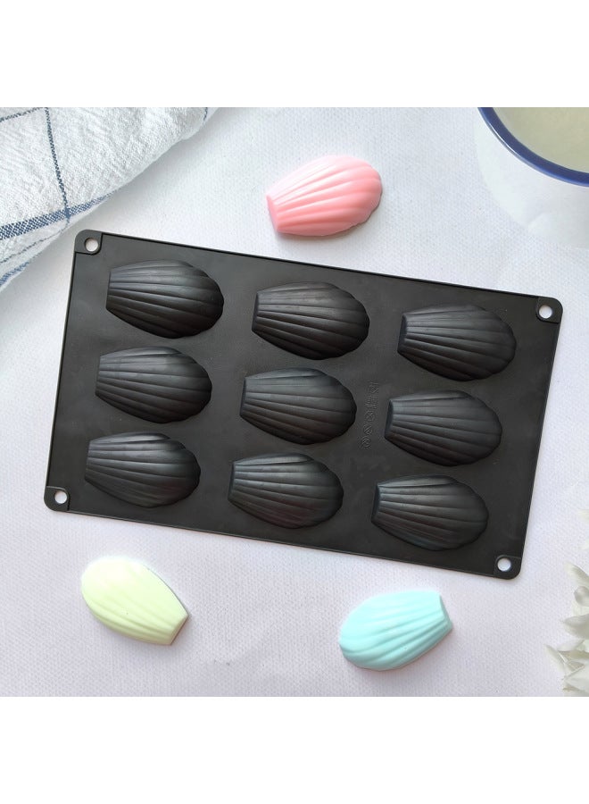 Silicone 9 With Shell 9 Chocolate Mold Diy Madeleine Candy Pudding Biscuit Cake Mold-Color:Nordic Blue