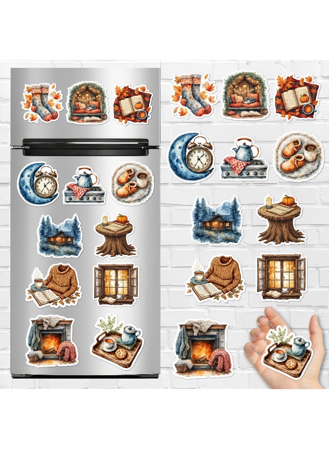 طقم مغناطيس الثلاجة الخريفي مكون من 12 قطع – مغناطيسات زخرفية أنيقة بتصاميم أوراق الشجر واليقطين ولمسات خريفية لتزيين الثلاجة والمطبخ والديكور المنزلي، ديكور موسمي لخريف دافئ، مناسب للمطبخ والثلاجة والديكور الداخلي - Image 1