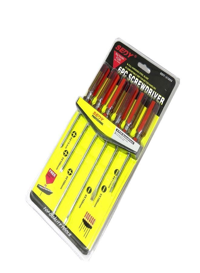 SEDY Screwdriver Set 6 pcs Red - Image 4