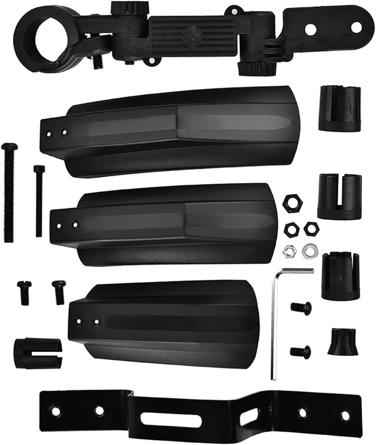 Bicycle Mudguard Set Front and Rear Black PP Plastic Impact Resistant Easy Install - Image 2