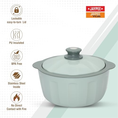 JAYPEE HOTFEAST Inner Stainless Steel Casserole Twin Set of 2, 800ml, BPA Free Insulated casserole Set |Sabji Container |Small Chapati Box |Food Grade Serving Set, Coffee - Image 2