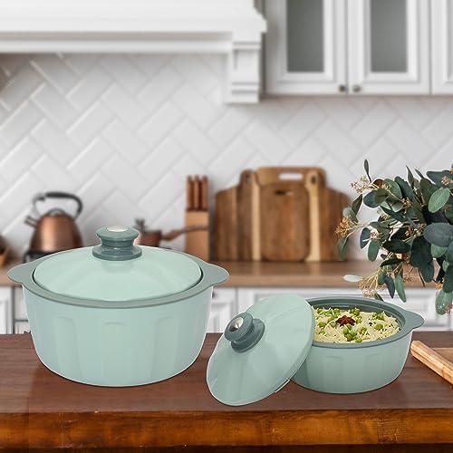 JAYPEE HOTFEAST Inner Stainless Steel Casserole Twin Set of 2, 800ml, BPA Free Insulated casserole Set |Sabji Container |Small Chapati Box |Food Grade Serving Set, Coffee - Image 4