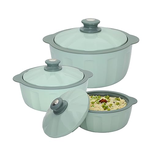 JAYPEE HOTFEAST Inner Stainless Steel Casserole Twin Set of 2, 800ml, BPA Free Insulated casserole Set |Sabji Container |Small Chapati Box |Food Grade Serving Set, Coffee - Image 1