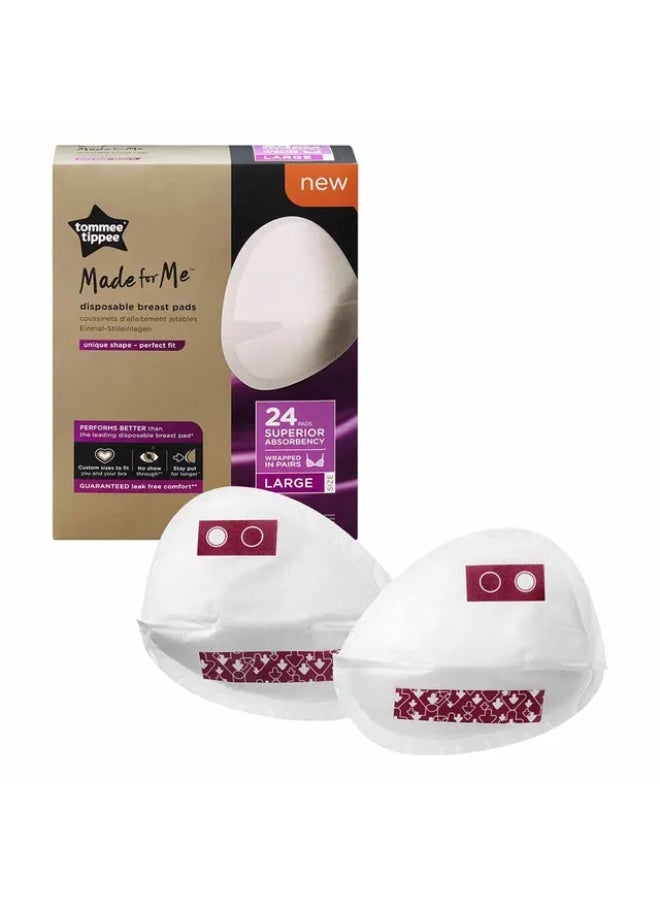 Tommee Tippee Made For Me Disposable Breast Pads 24pc Large