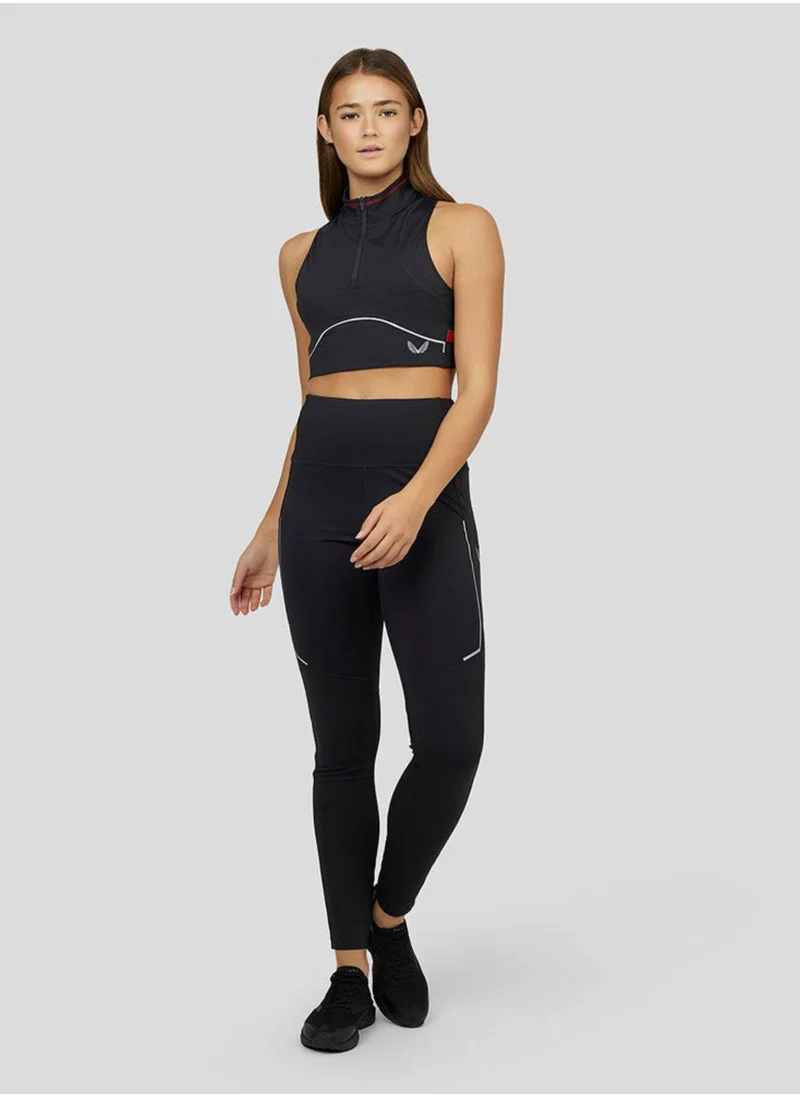 كاستور Women'S Black Ultrarun Running Crop Top