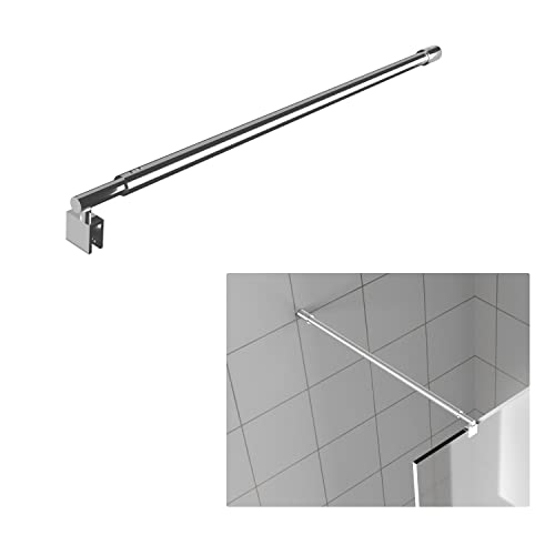HTLOTUS Shower Support Bar, 27.6" to 47.2" Telescopic Bar for 5/16" to 3/8" Thick Glass, Wall-to-Glass Support Arm, Polished Silver - Image 1