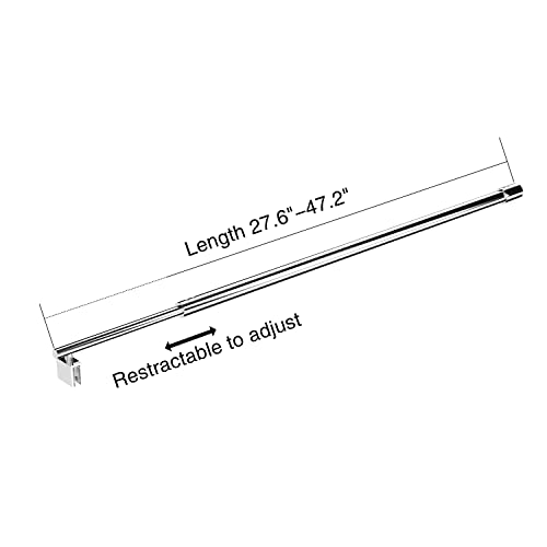 HTLOTUS Shower Support Bar, 27.6" to 47.2" Telescopic Bar for 5/16" to 3/8" Thick Glass, Wall-to-Glass Support Arm, Polished Silver - Image 5