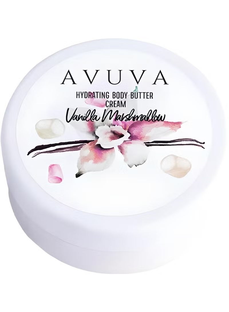 Avuva Hydrating Body Butter Cream Vanilla Marshmallow 200gm - Image 1