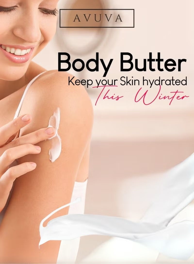 Avuva Hydrating Body Butter Cream Vanilla Marshmallow 200gm - Image 3