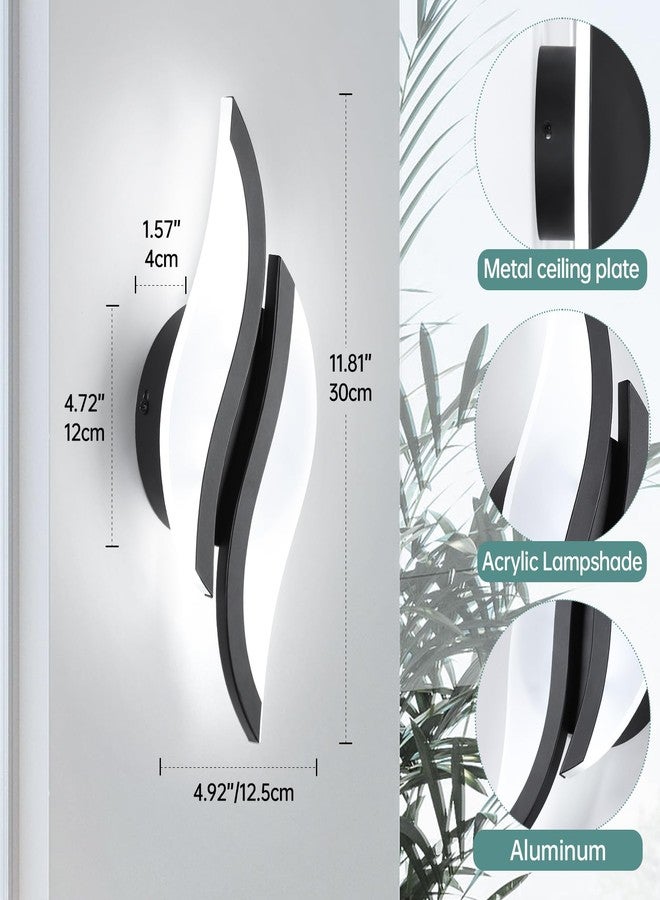 CANEOE Modern LED Wall Sconce 6000K Cold White Black Indoor Wall Light Fixtures Acrylic Wall Sconce Lighting for Living Room Bedroom Bedside Bathroom Hallway Stairway Wall Lamp - Image 5