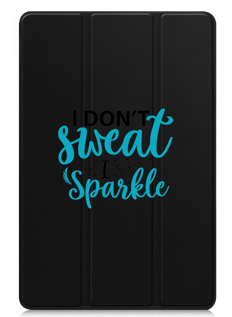 Protective Flip Case For OnePlus Pad 2 (2024) & OnePlus Pad Pro (2024) With Trifold Stand Auto Wake Sleep Shockproof Cover I dont sweat I sparkle black