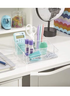 STORi STORi Clear Plastic Vanity Makeup Organizer | Compact Rectangular 4-Compartment Holder for Brushes, Eyeshadow Palettes, & Beauty Supplies | Made in USA  - Image 3