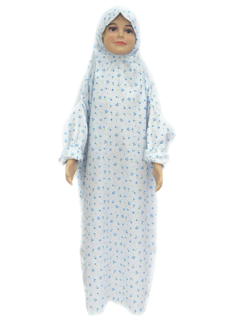 City Rose Islamic Girl's Pray khimar 1 Piece Cotton Dress Hijab Abaya Floral Suit  - Image 1