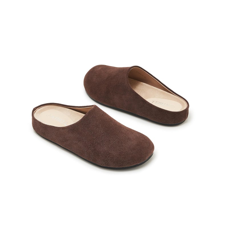 ATBELL Women's Suede Clogs Round Toe Leopard Print Leather Mules Cork Footbed Clog with Arch Support Comfort Casual Slip-on Fall Shoes in Brown Size 9 - Image 4