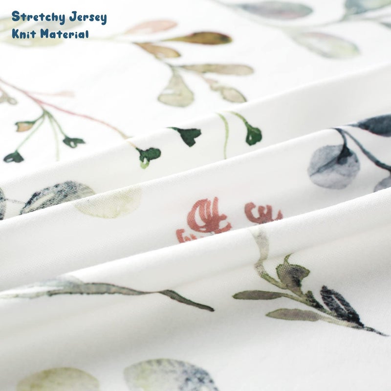 GRSSDER Baby Blankets Super Soft Jersey Knit Swaddle Blanket for Baby Girls and Boys, Double Layer Receiving Blankets 34 x 44 Inches Extra Large for Baby Show Gift, Watercolor Leaves - Image 3