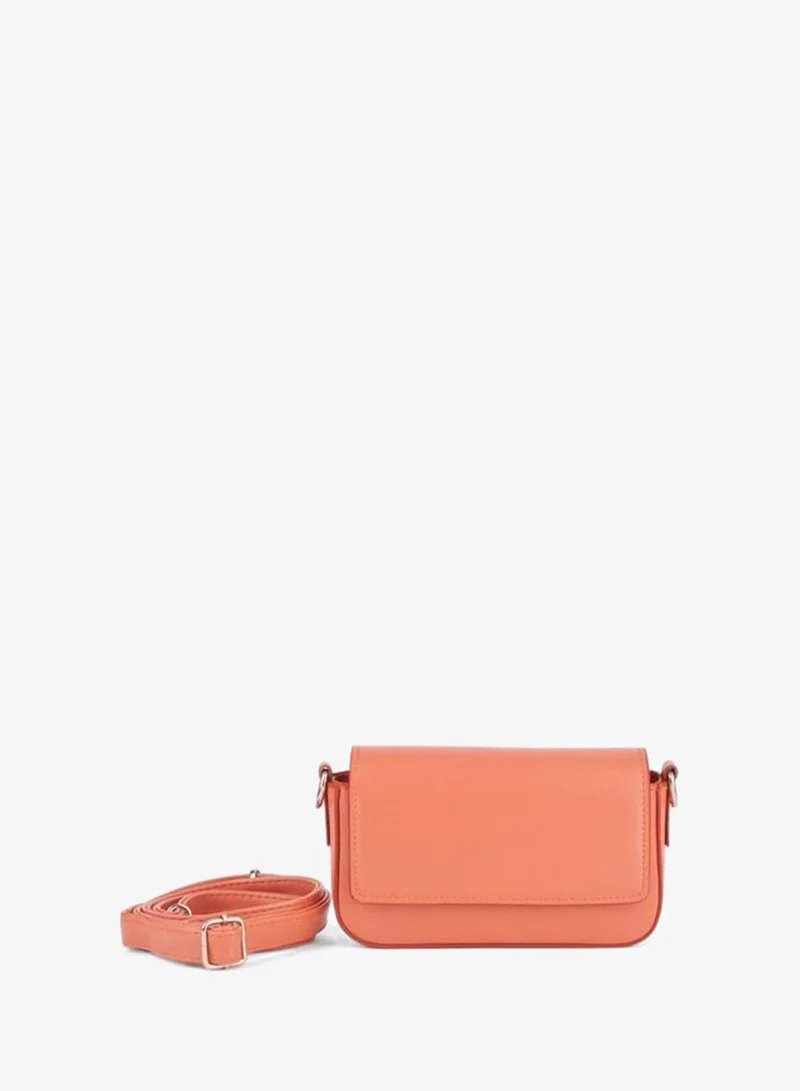 Women's Gradient Orange Lined Small-Size Snap-Closure Adjustable Strap Shoulder and Crossbody Bag.
